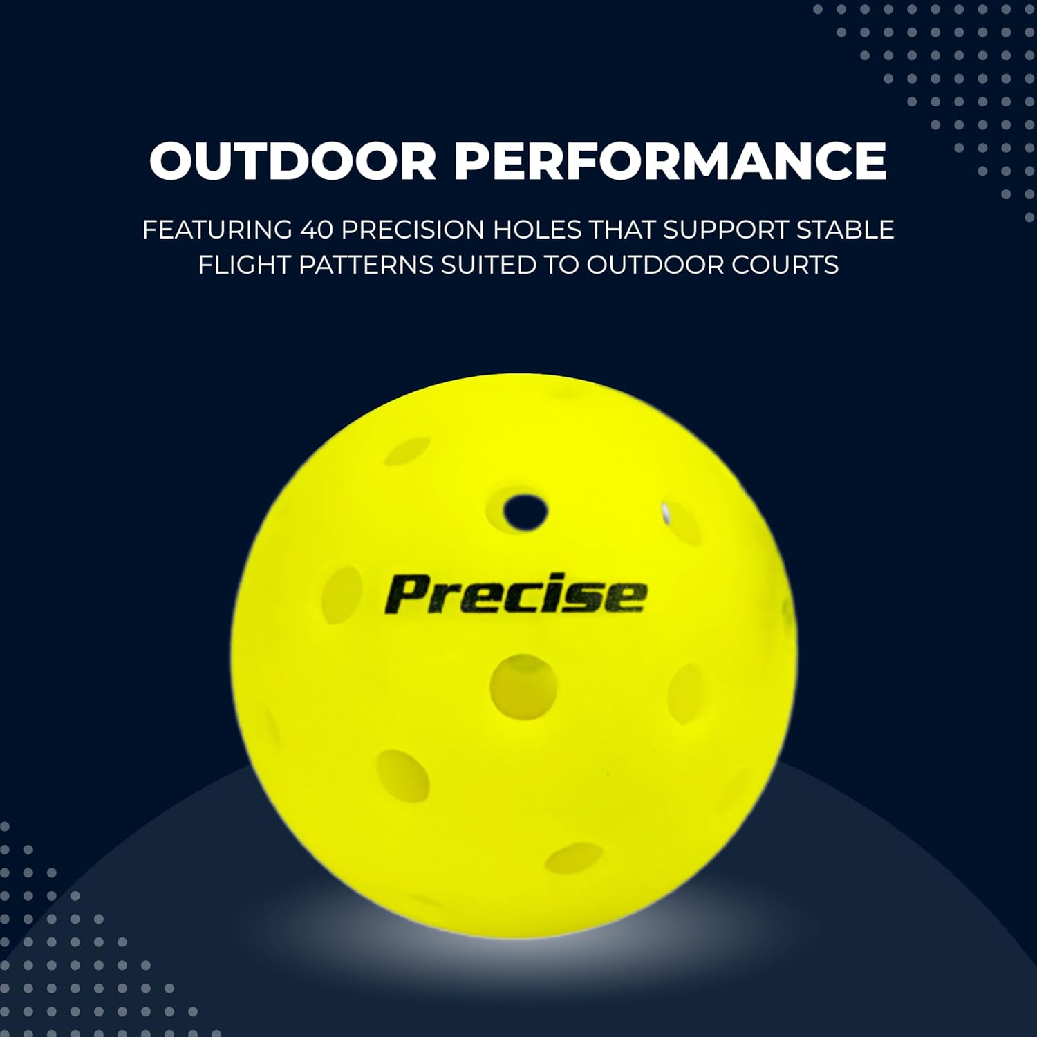 PRECISE Pickleball Balls – Outdoor A 40 Model with 40 Holes – USAPA Approved – Durable Flight Design